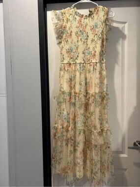 Floral Tiered Maxi Dress in Butter Yellow